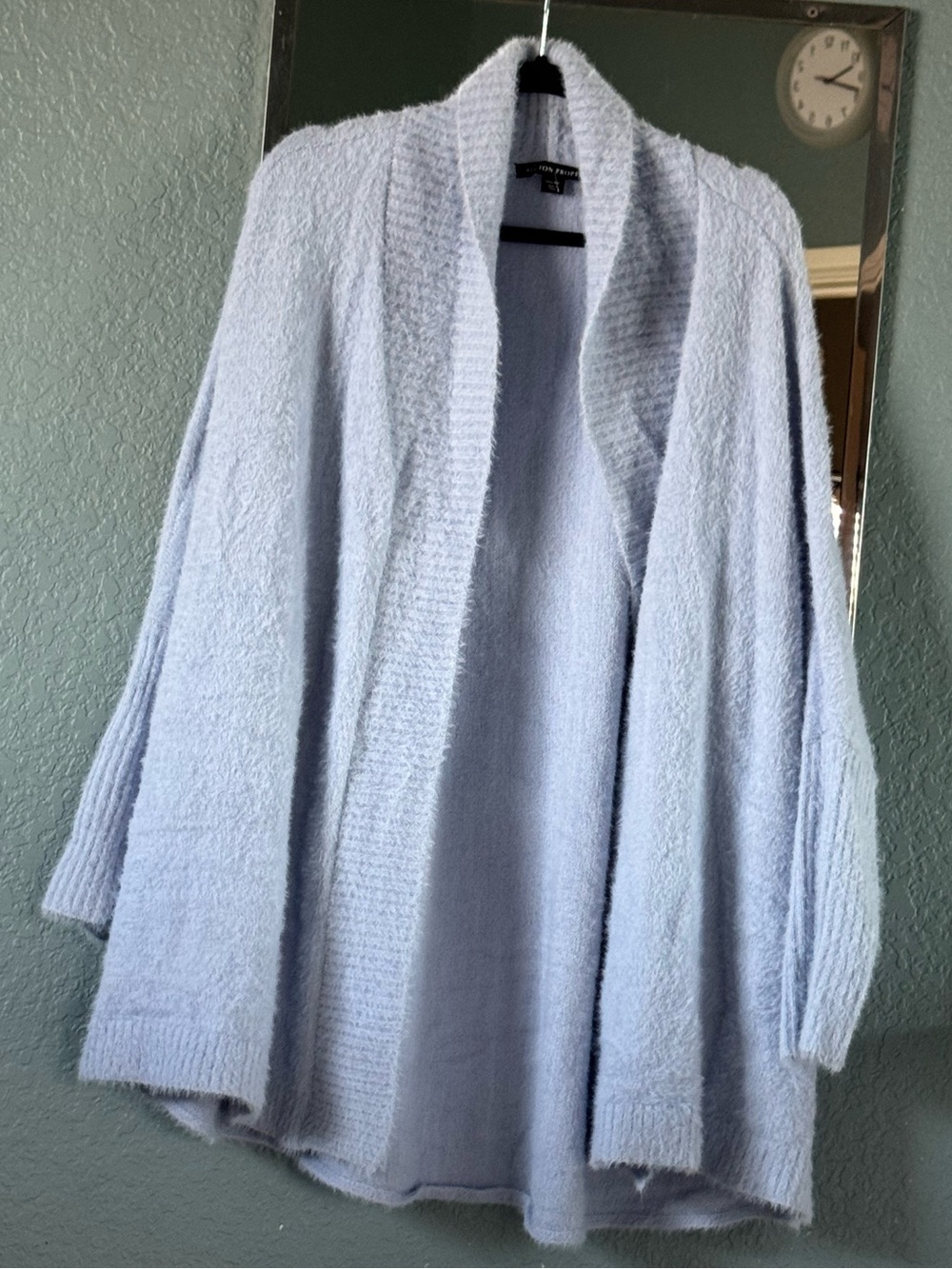 NWOT Oversized Boston Proper Open-Front Light Blue Sweater Cardigan Size XL